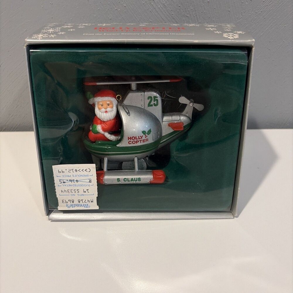 Enesco Hollycopter Wind Up Toy Ornament Vintage Not Working